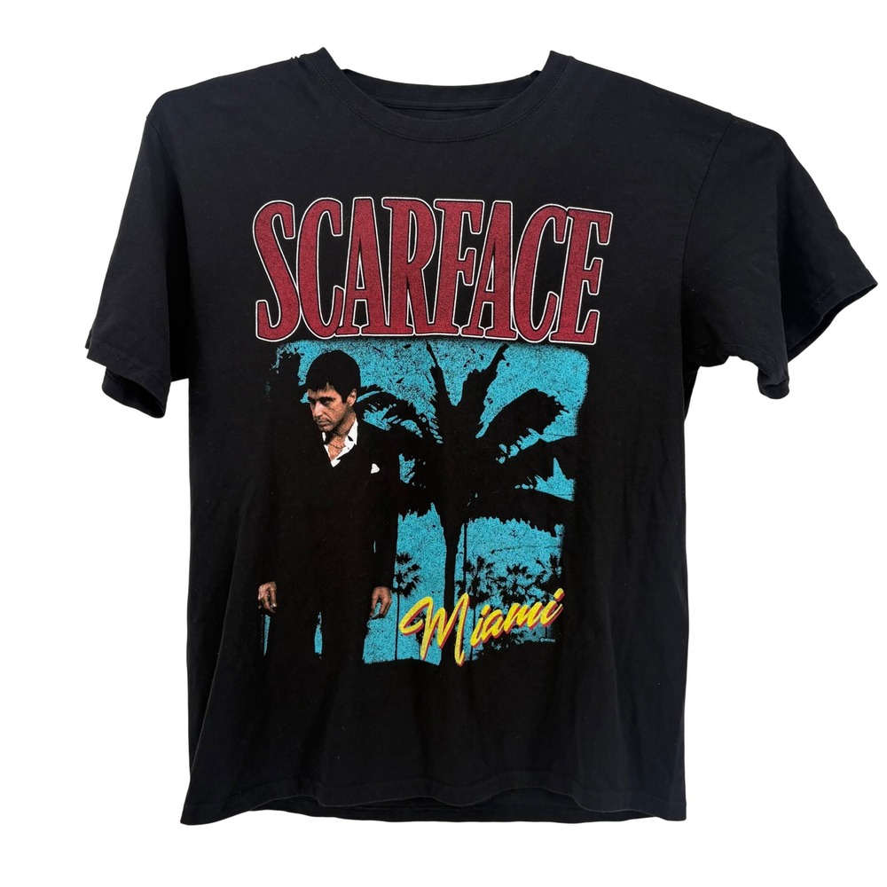American Classics Scarface Miami Movie Graphic T Shirt Mens Large‎ Black Cotton